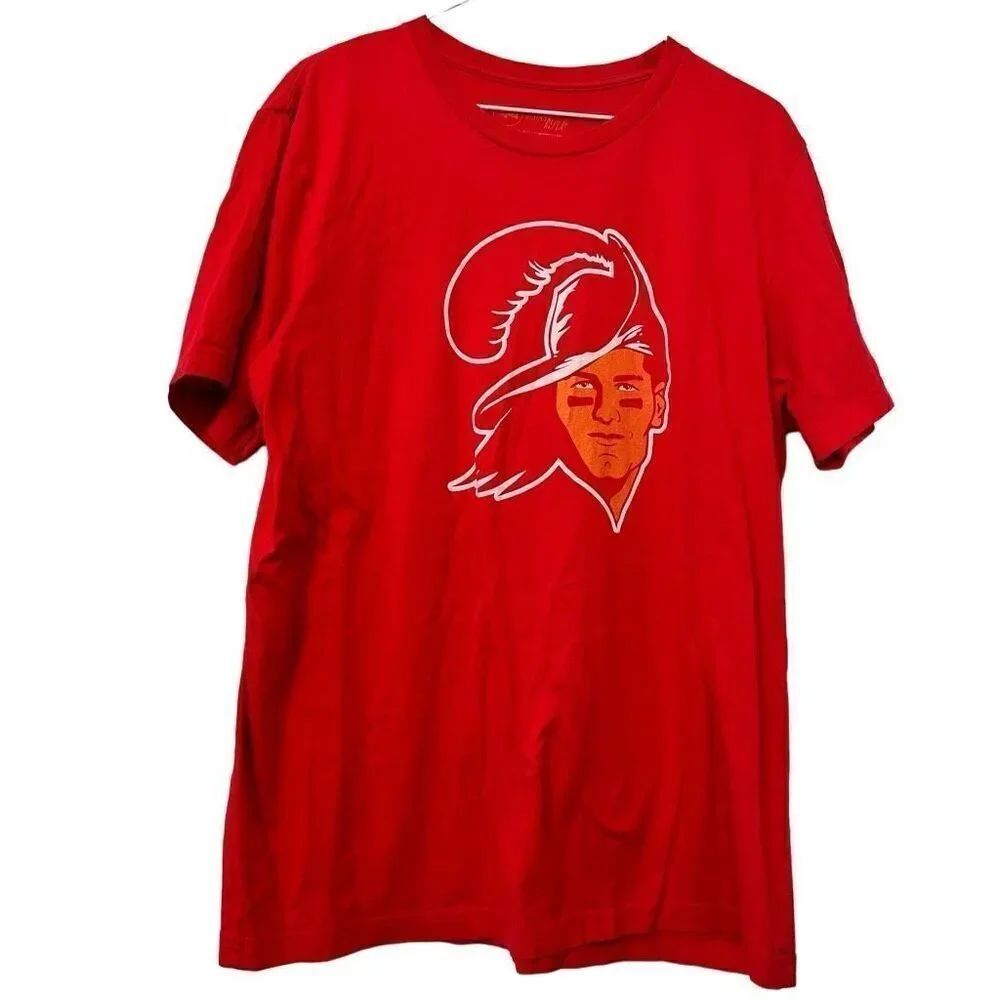 Distant Replay Cotton Short Sleeve Crew Neck Graphic Print T-Shirt Red Size XL